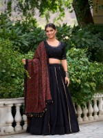 Black Pure Cotton Navratri Lehenga Choli